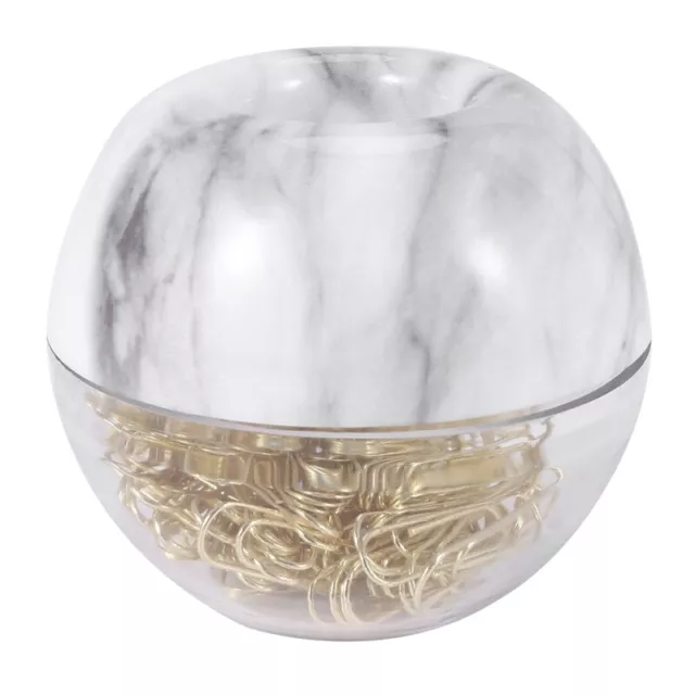 Cheap Magnetic Paper Clip Holder with 100 Clips Marble Metallic