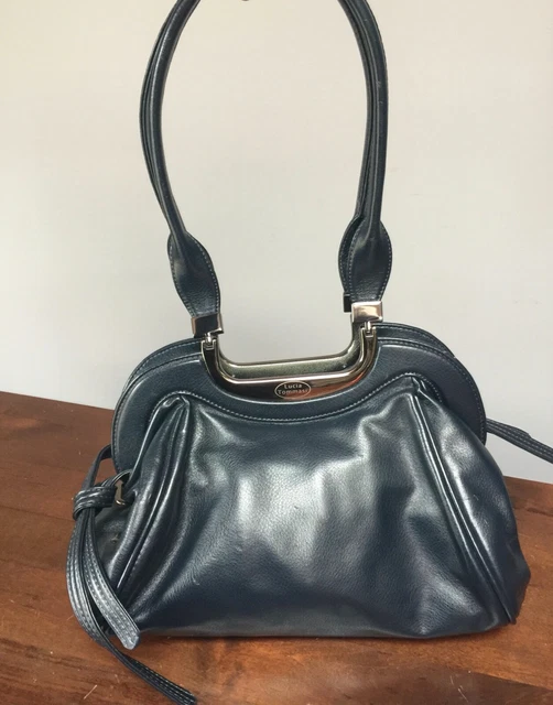 NEW: DESIGNER LUCIA Tommasi Handbag.Black Leather Croc  display picture 1