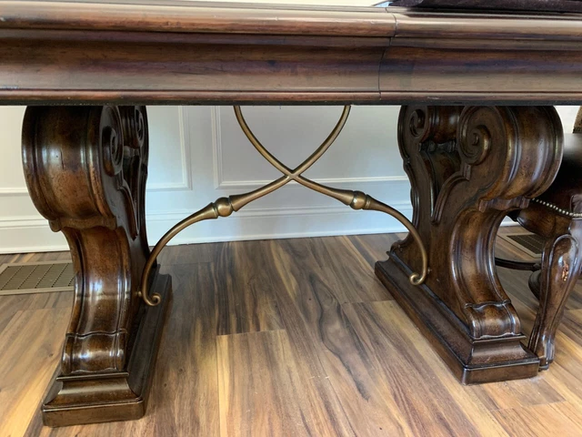 Thomasville Hills of Tuscany Bibbiano Dining Trestle Table 4 Chairs + Sideboard Thomasville Hills of Tuscany Bibbiano Dining Trestle Table 4 Chairs + Sideboard