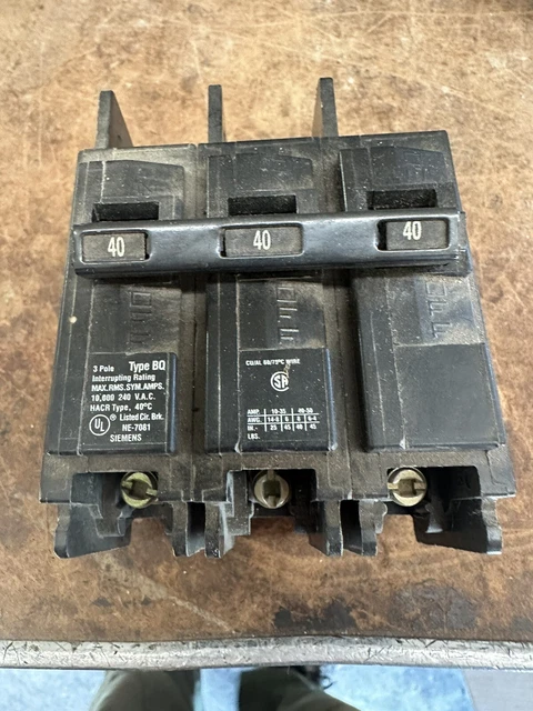 NEW - ITE SEIMENS BQ Breaker. 3 Pole 40 Amp