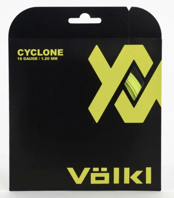 Völkl Cyclone 18g/1.20mm Tennis Racquet Strings (Neon Yellow) – Elevate Your Spi