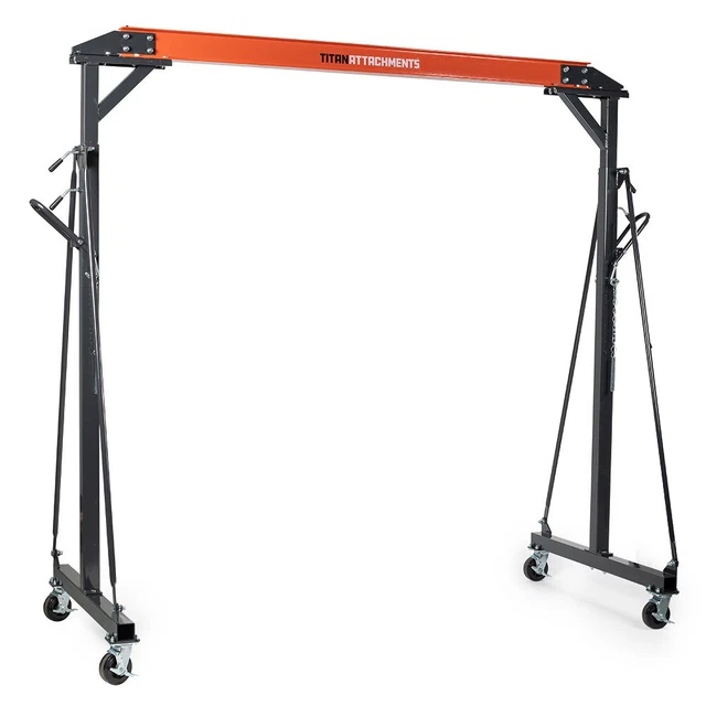 Titan Attachments 1 Ton Adjustable Steel Gantry Crane, Portable Shop Lift Hoist