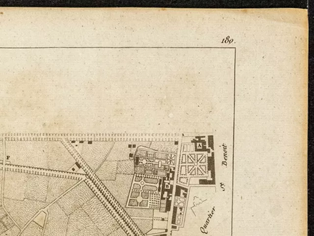 1827 - Plan du quartier du Luxembourg à Paris - Gravure - 6e Arrondissement 3