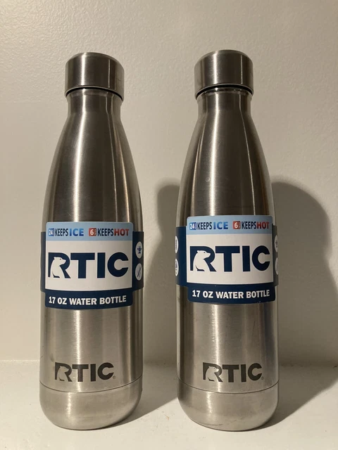 RTIC 17oz Water Bottles Insulated - Stainless Steel Two Included