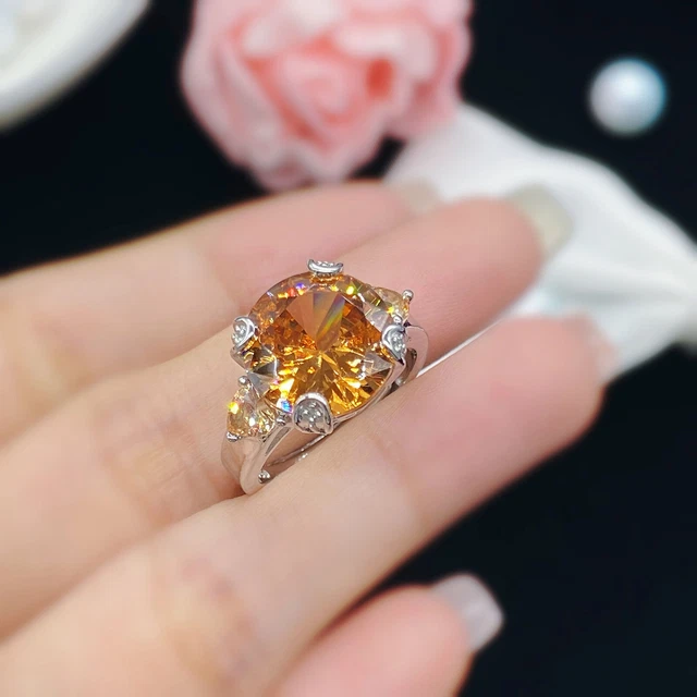 Anelli con Moissanite 3CT,Anello di promessa di Matrimonio di Fidanzamento