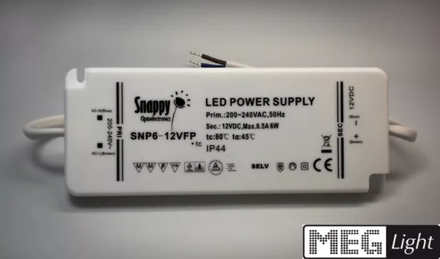 SLIM LED Trafo / Netzteil 12V 6W 0.5A (MPL-06-12) Mini Einbaudose
