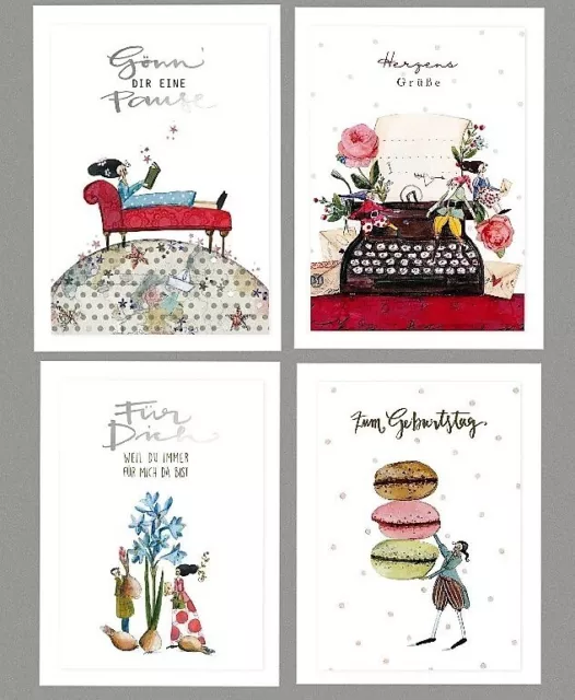NEU*SILKE LEFFLER*Postkarte*Gedanken&Wünsche*11,5 x16,5cm*