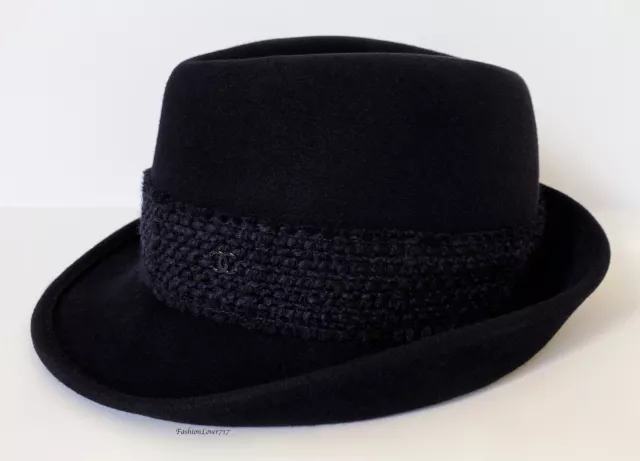 CHANEL 2022 2023 Black Shearling CC Logo Leather Trapper Winter Hat Cap  £1,595.00 - PicClick UK