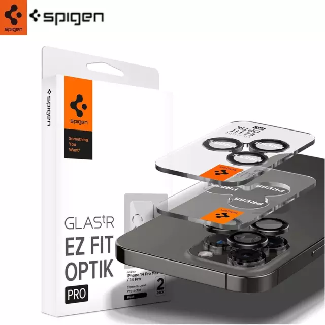 Spigen 2x Kameraschutz Glas für iPhone 15 Pro/ 15 Pro Max / 14 Pro / 14 Pro Max