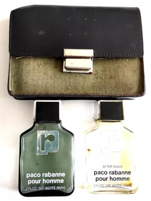 coffret étui Paco RABANNE avec 2 flacons vides de 60 ml vintage et rare