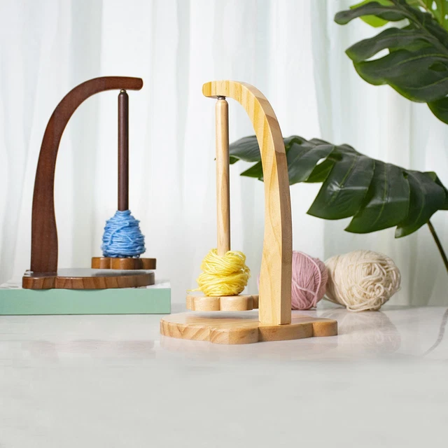 Porte-pelote En Chêne Rotatif Magnétique - Support Laine Stable, Capacité 500g - Pour Tricot, Crochet - Cadeau Créatif