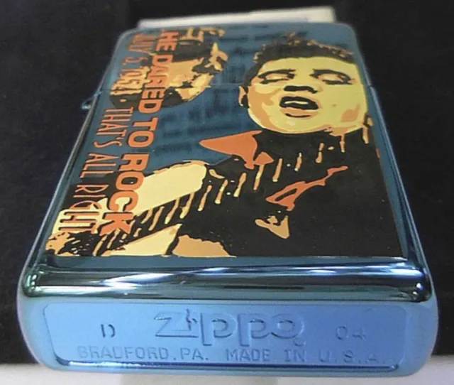 Zippo Rare Limited Edition 2004 Elvis Presley Blue Titan Lighter JP