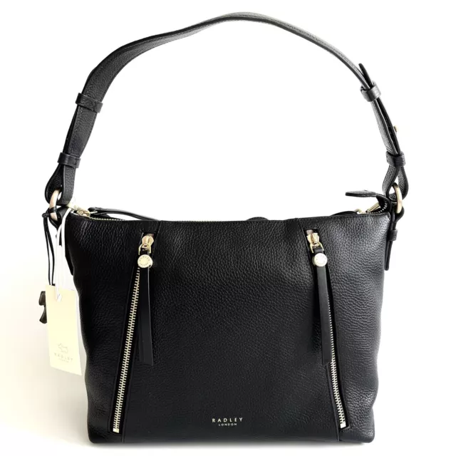 RADLEY FOUNTAIN ROAD Black Leather Multiway Bag With Dust Bag
