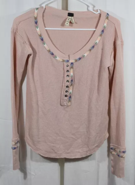 NWT Free People We The Free Rainbow Thermal Henley