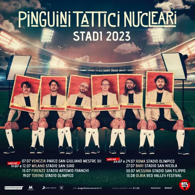 2 biglietti pinguini tattici nucleari Roma 23 Luglio 2023