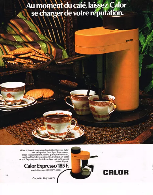 PUBLICITE ADVERTISING 084  1976  CALOR  la cafetière éléctrique EXPRESSO