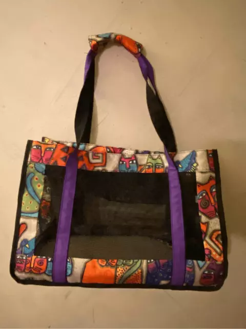 Laurel Burch Cat Carry Tote Mesh Bag w/ insert