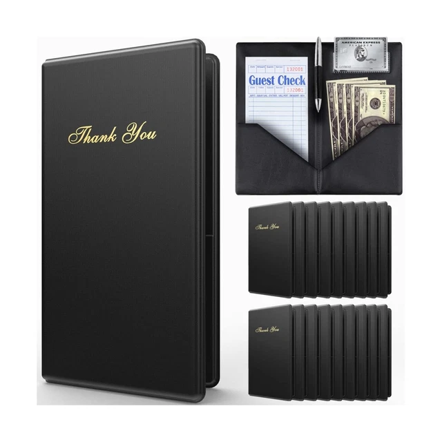 Budgetizer Check Presenters for Restaurants – 20 Pack Guest Check Books for S...