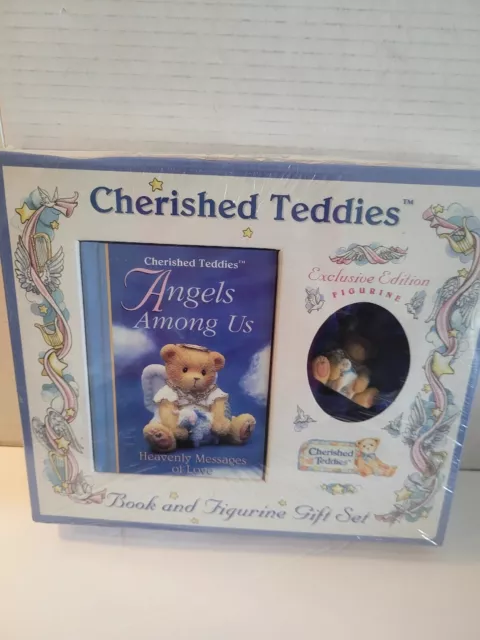 Enesco Cherished Teddies Angels Among Us Figurine and Book Gift Set 1998 NEW