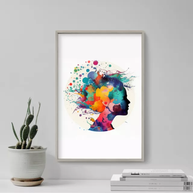 Watercolour Silhouettes - Psychology Poster, Art Print, Painting, Artwork, Gift