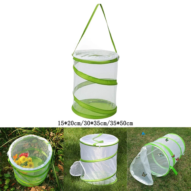 Lot de 2 cages d'habitat pour insectes et papillons, terrarium avec design pop-up pour