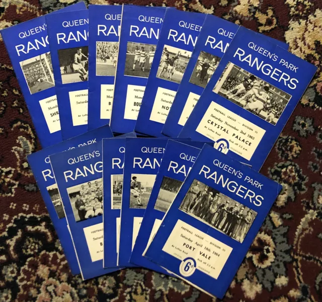 1963/4, 13 Queens Park Rangers QPR Home Programmes