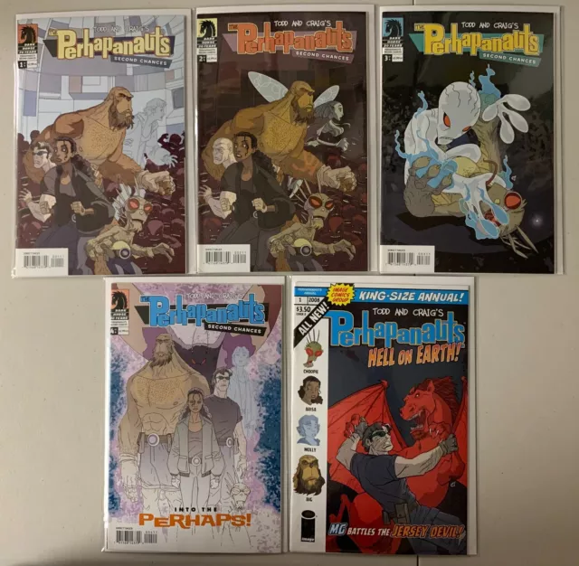 The Perhapanauts Set:#1-4 + anniversary 5 different books average 8.0 VF (2006)