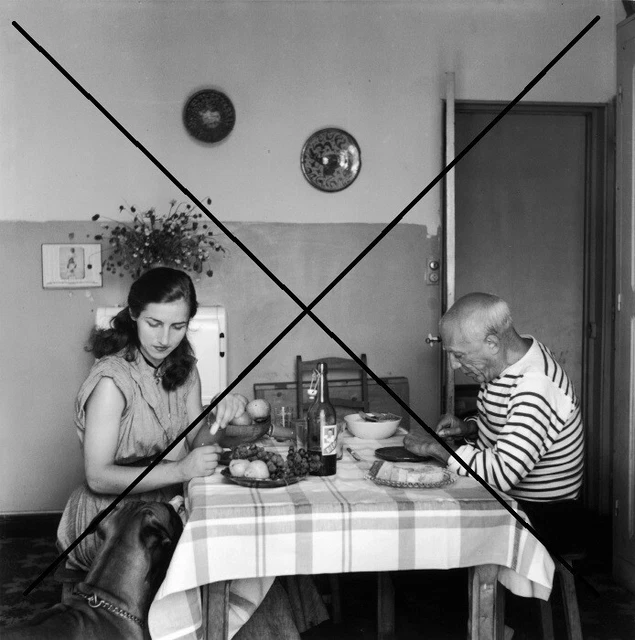 Photo Tirage Numérique - Pablo Picasso, F. Gilot Et P. Eluard à Vallauris, 1951 - 15x15 Cm