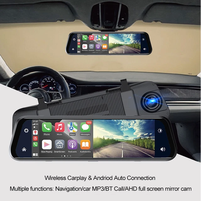 9.66" HD 1080P Dual Lens Car Mirror Dash Cam DVR Video Recorder Rearview Camera