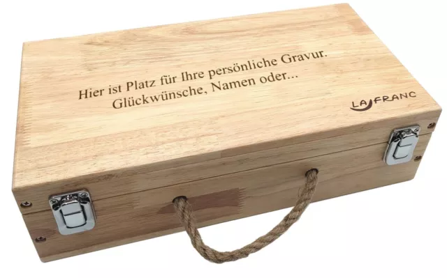 Boule Koffer für 8 Boulekugeln mit individueller Gravur, Geschenk Idee für Boule