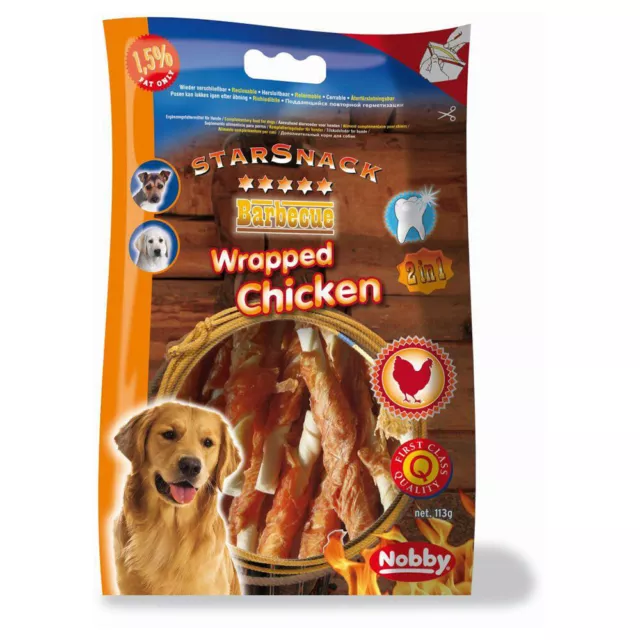 Nobby Perros Starsnack Barbacoa Envuelto Pollo 113G, Nuevos