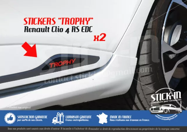 Renault Clio 4 RS EDC TROPHY 220 Stickers Autocollants Portes Doors Decals Rear
