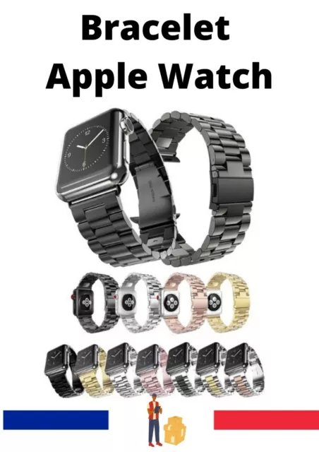 Bracelet Acier  pour Apple Watch 38mm 40mm 42mm 44mm Serie 6 5 4 3 2 SE