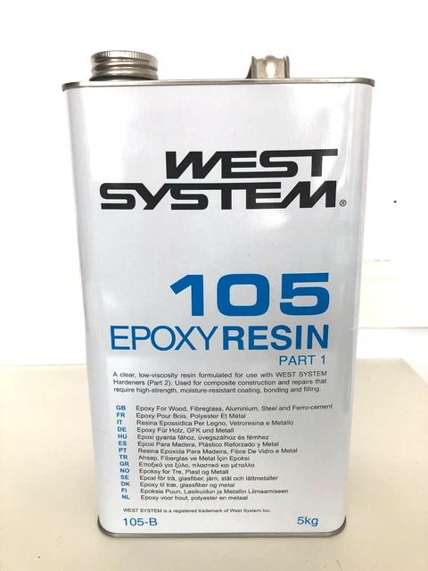 West System Epoxy Resin 105-B 5kg Tin Part 1 Boat Marine Maintenance