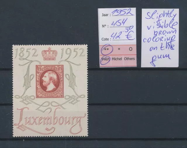 LR50591 Luxembourg 1952 first stamp anniversary fine lot MNH cv 42,5 EUR