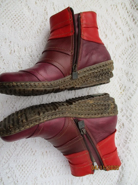 bottes bottines en cuir rouge T 36 neuves pour femme marque el natura lista