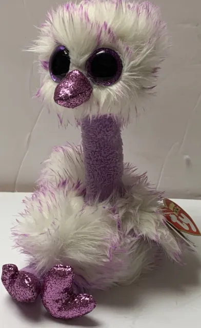 TY Beanie Boos Kenya the Ostrich 9" purple Plush glitter Stuffed Animal Toy