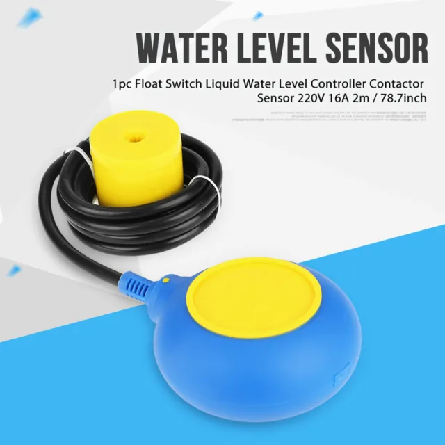 1pc Float Switch Liquid Water Level Controller Contactor Sensor 220V 8A 2m / 78.