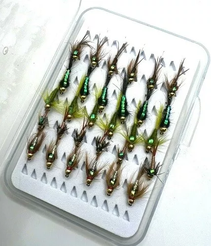 Trout Fly Fishing Flies FLASHBACK NYMPH ASSORTED Various Colours BARBED/BARBLESS