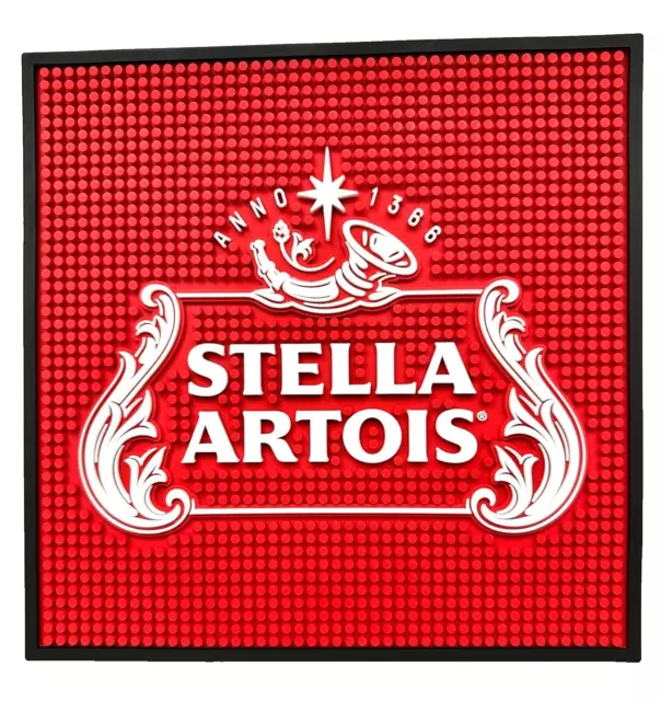 *NEW* STELLA ARTOIS (RED & BLACK) - BAR - RUBBER RAIL or SERVER MAT