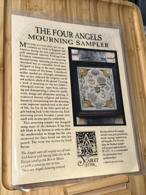 BN The Scarlet Letter The Four Angels Mourning Sampler Cross Stitch Chart