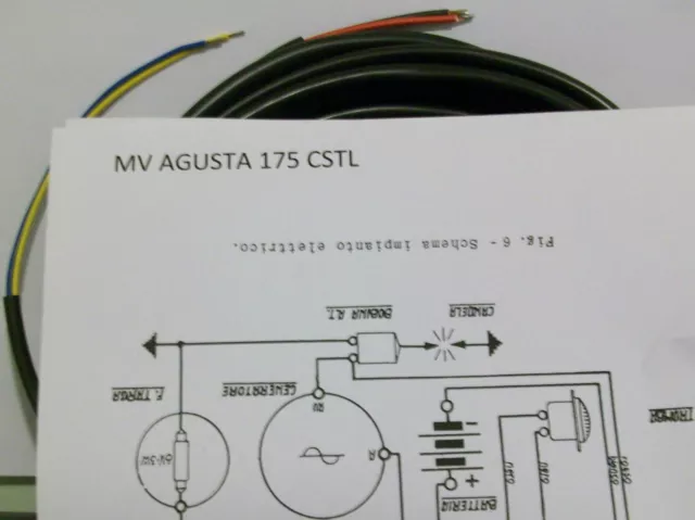 Elektrische Anlage Wiring Motorrad Mv Agusta Cstl 175 + Schaltplan