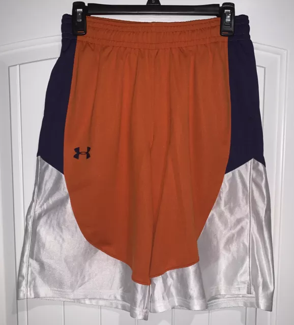 Short De Basketball Jeunesse Under Armour Taille Yxl Orange Marine & Blanc Neuf Avec Étiquettes 3