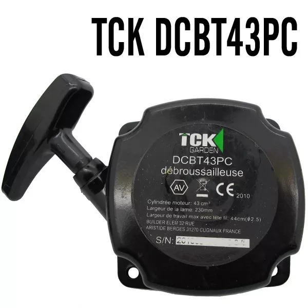 piece  LANCEUR demarreur debroussailleuse  TCK DCBT43PC  ref gr0bar/