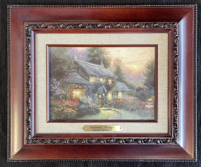 Thomas Kinkade - Julianne's Cottage Canvas Painting with COA 12x10 wood frame