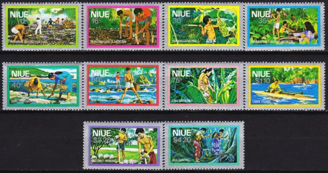 Niue Defins Harvesting & Fishing Silver Border 1978 MNH-15 Euro