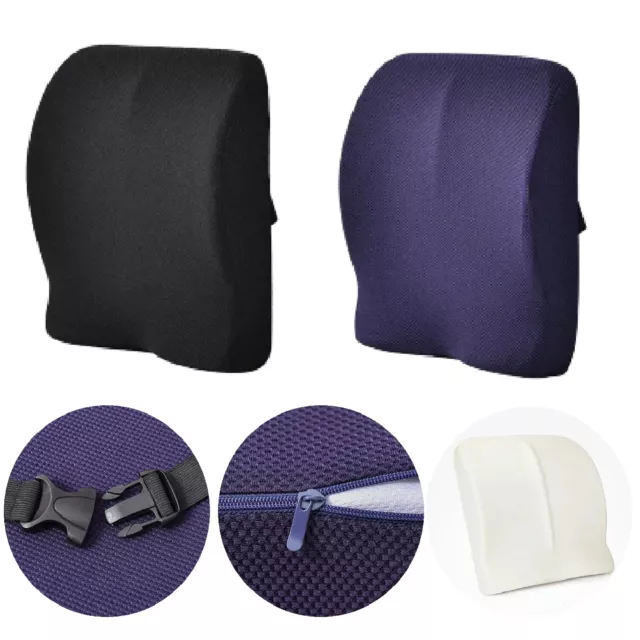 Memory Foam Lumbar Back Support Cushion Office Car Seat Waist Pain Relief Pillow