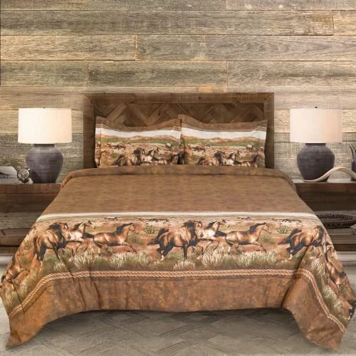 Karin Maki Wild Horses Comforter Set Animal Themed Running Horses Pattern 3 P...