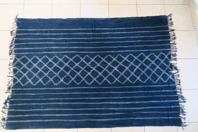 Großes altes Wickeltuch für Frauen Baumwolle Mossi FI51 Indigo Old Cloth Tissu