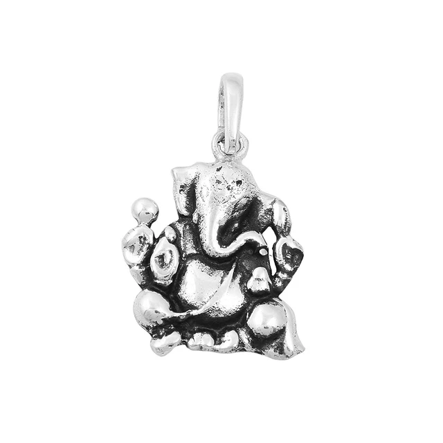 Traditionelles 92.5% Purity Sterlingsilber Vighnaharta Ganesh Anhänger für Damen